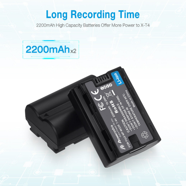 2 аккумулятора + зарядное устройство Powerextra NP-W235