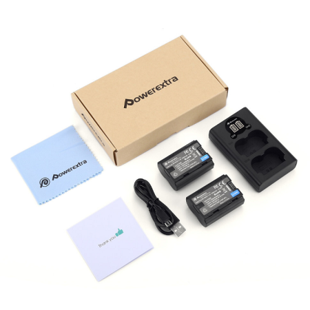 2 аккумулятора + зарядное устройство Powerextra NP-W235