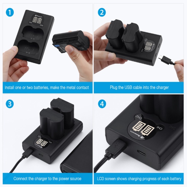 2 аккумулятора + зарядное устройство Powerextra NP-W235