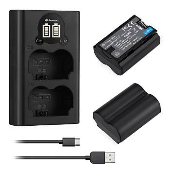 2 аккумулятора + зарядное устройство Powerextra NP-W235